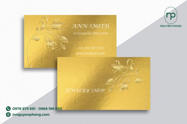 in card visit với thiết kế sang trọng và đặng cấp